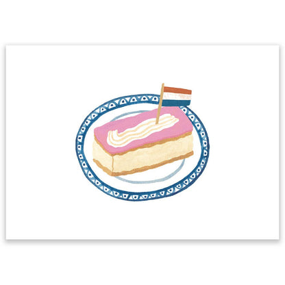 Pink Tompouce Plate Postcard