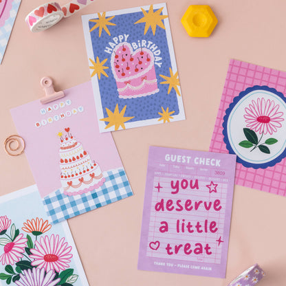 Birthday Cake & Beads Postcard
