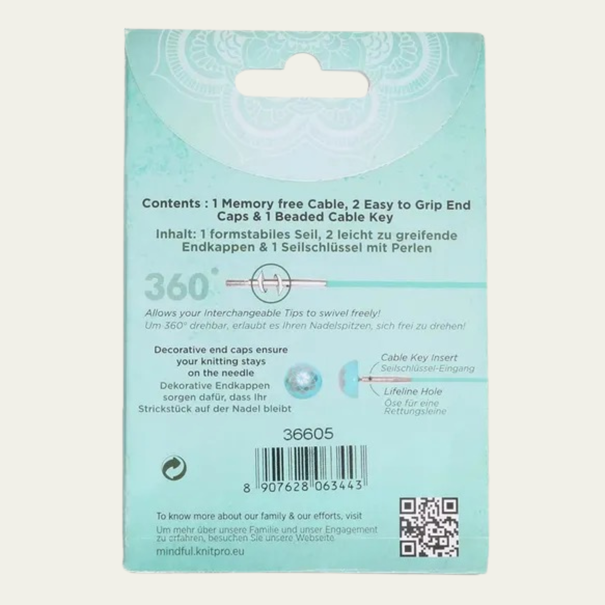 KnitPro Swivel 360° Verwis. kabel