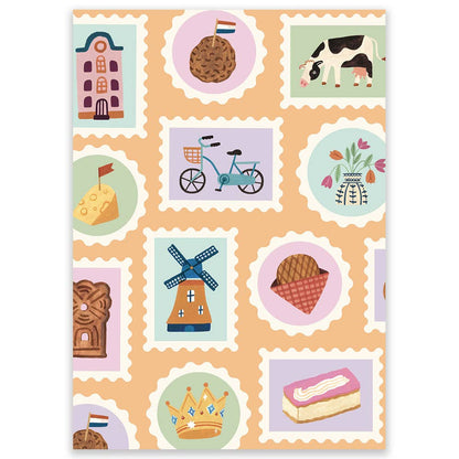 Dutch Stamps Postcard
