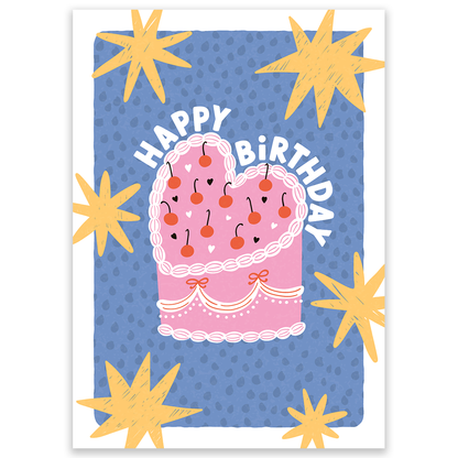 Heart Birthday Cake Postcard