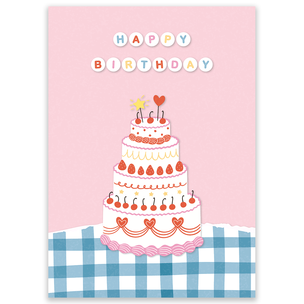Birthday Cake & Beads Postcard