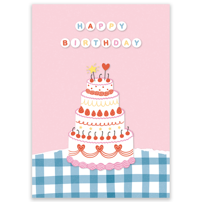 Birthday Cake & Beads Postcard