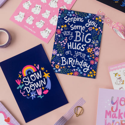 Big Birthday Hugs Postcard